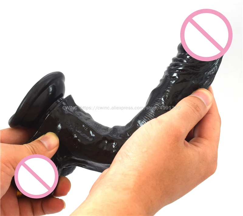 22.5cm Didlo Black Men Realistic Thick Penis for Women Vaginal Anus Sex Toy | Красота и здоровье