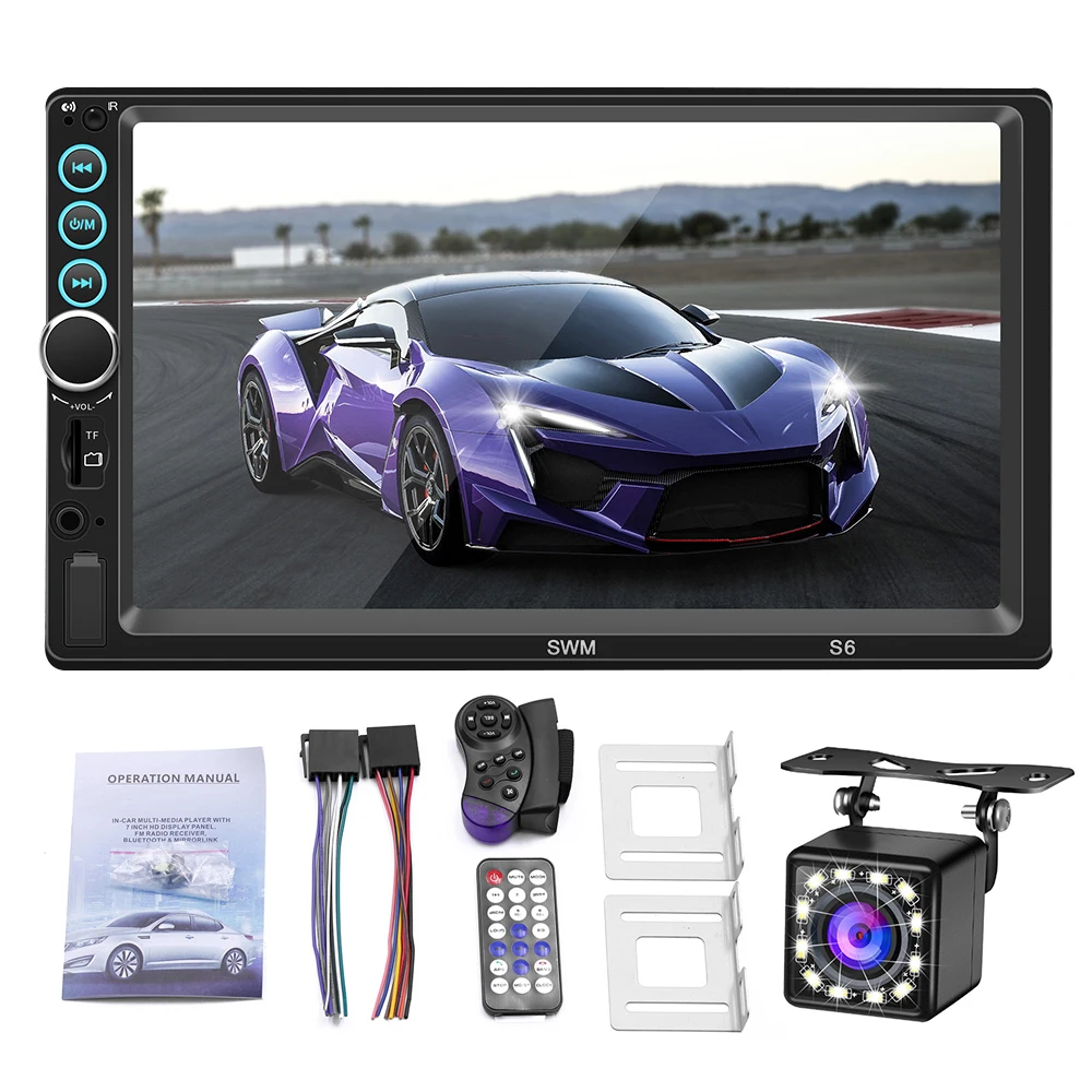 Автомобильный MP5 плеер 7 дюймов 2 Din FM Радио стерео Bluetooth Авторадио Android IOS Зеркало