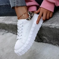 women casual pu leather shoes for women 2021 spring summer white fashion flat sneakers comfortable non slip round head footwear