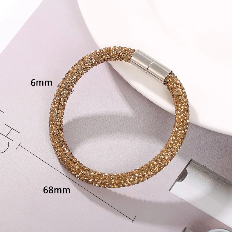 Женские браслеты MAIKALE с австрийским хрусталем и магнитной пряжкой модные