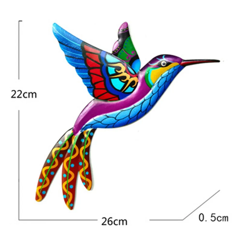 

1PC Hummingbird Big 26*22*0.8 Metal Bird Wall Art Sculpture Outdoor Hanging Ornament For Garden Home Decor