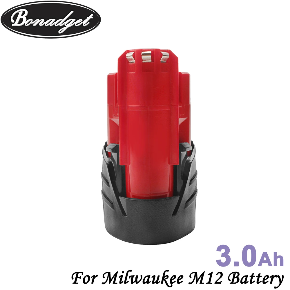 Перезаряжаемый литий ионный аккумулятор Bonadget для Milwaukee M12 12 в 3000