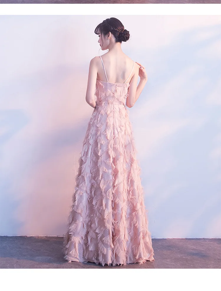 

chinese style dress Pink Sleeveless Banquet large Size Evening Dress Korean Full Length Slim Cheongsam High Quality vestido