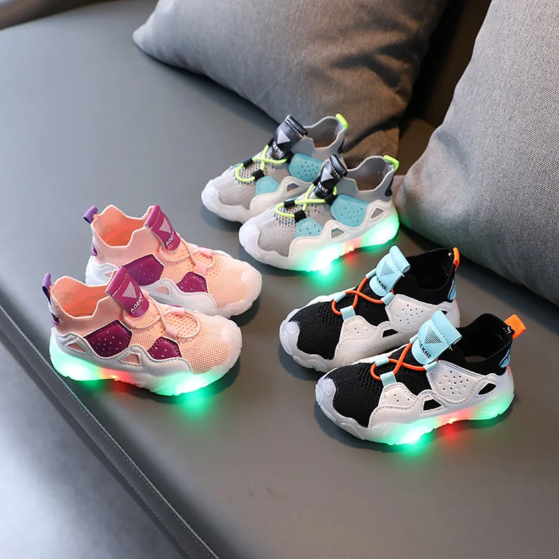 

Size 21-30 Children Shoes Breathable Kids Socks Shoes tenis infantil menino Kids Glowing Sneakers with Light Kids Light Up Shoes