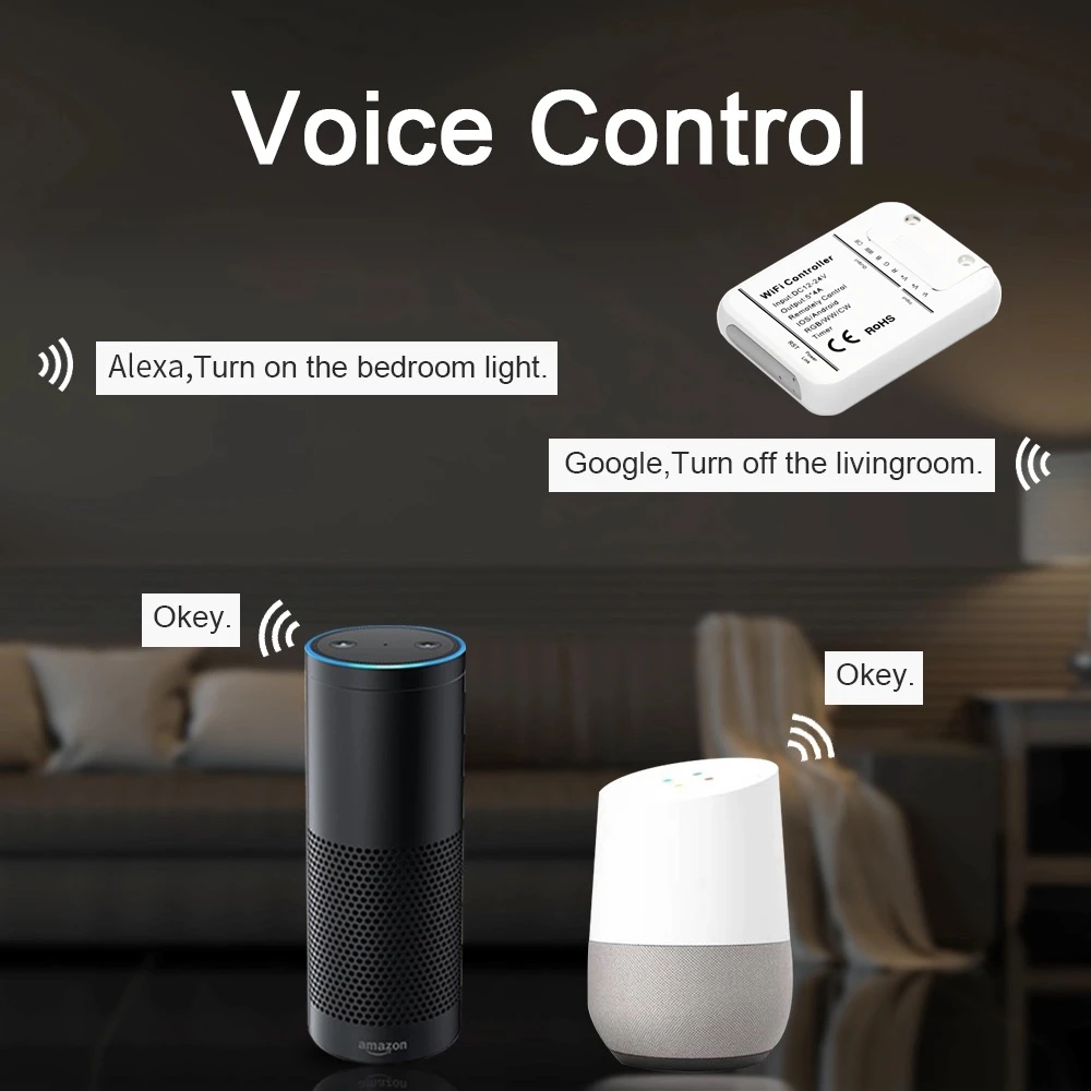 Светодиодная лента DC12-24V WIFI RGB CCT управление музыкой через приложение на смартфоне