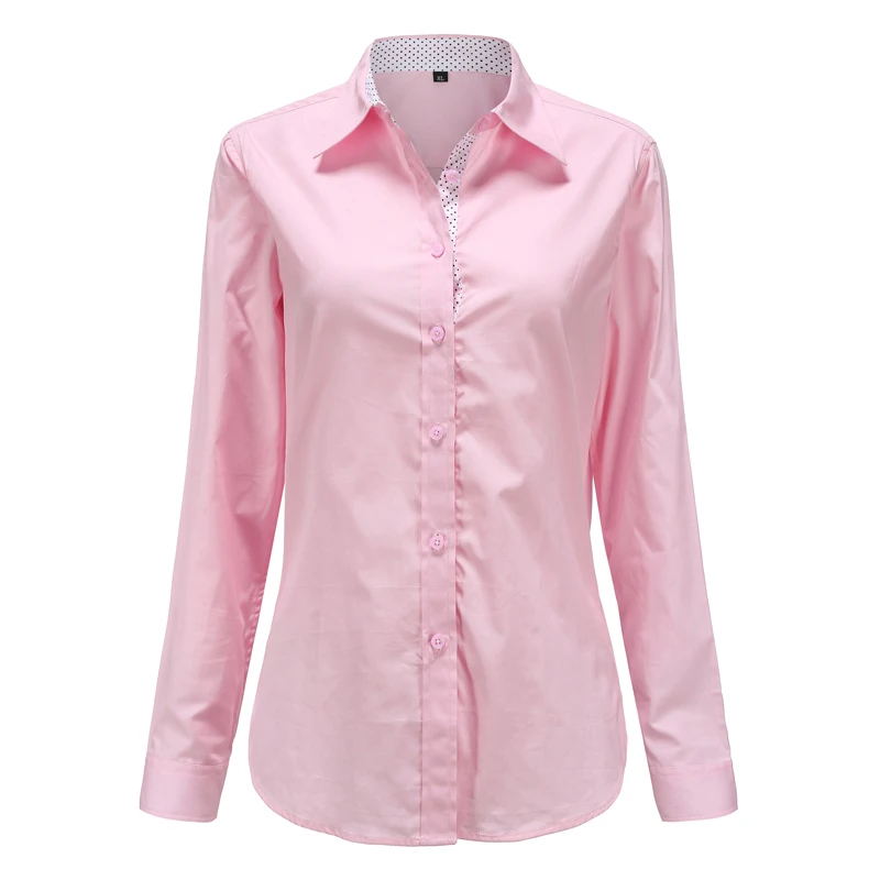 Женская блузка с длинным рукавом Dioufond белая черная приталенная хлопковая