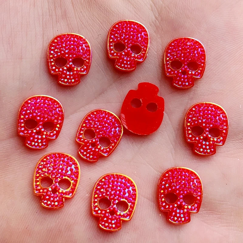 Red 40 шт 12*14 мм кристалл AB бусины их каучука сплав самоклеющиеся Камни Diy ремесла ткань одежды аксессуары украшения на Хэллоуин подарок - Цвет: Red
