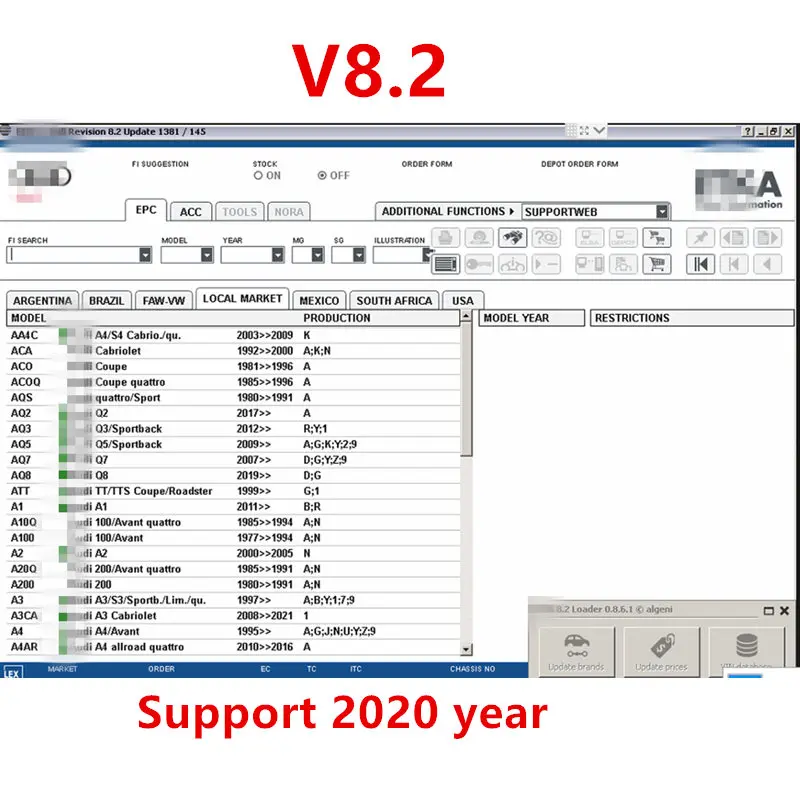 

2021 Hot Sales E T/ K 8 .2 Vehicles Electronic Parts Catalogue Until 2020 Years Support Online Update Cars send by download
