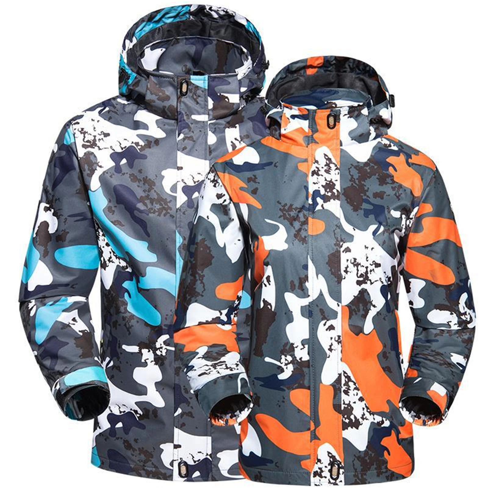 

Men's Multicolor Hooded Jacket Windproof Rain Jacket Windbreaker