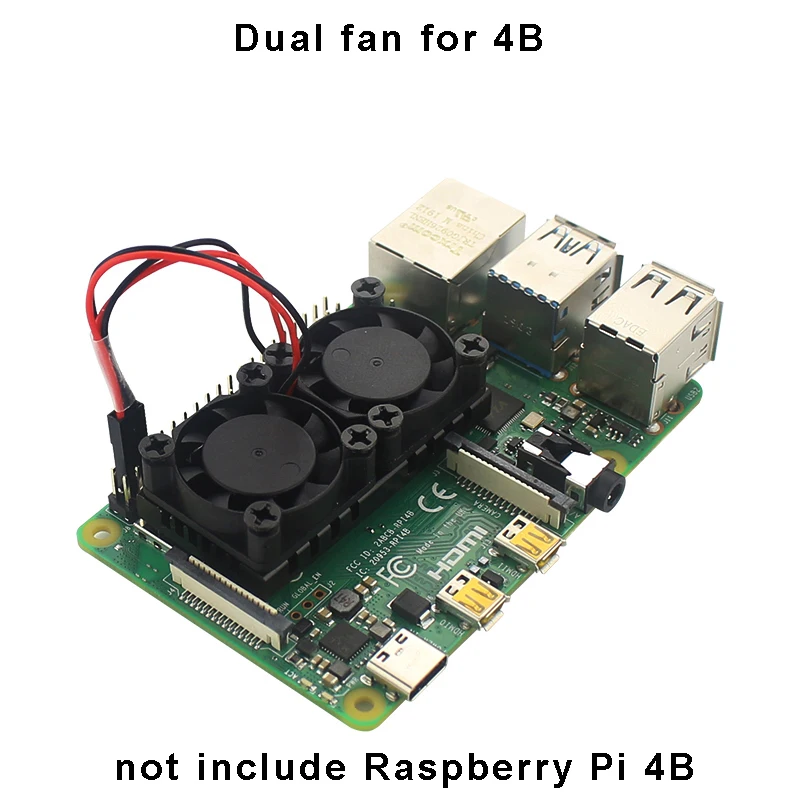 Raspberry Pi 4 Модель B двойной охлаждающий вентилятор радиатор с радиатором для RPi