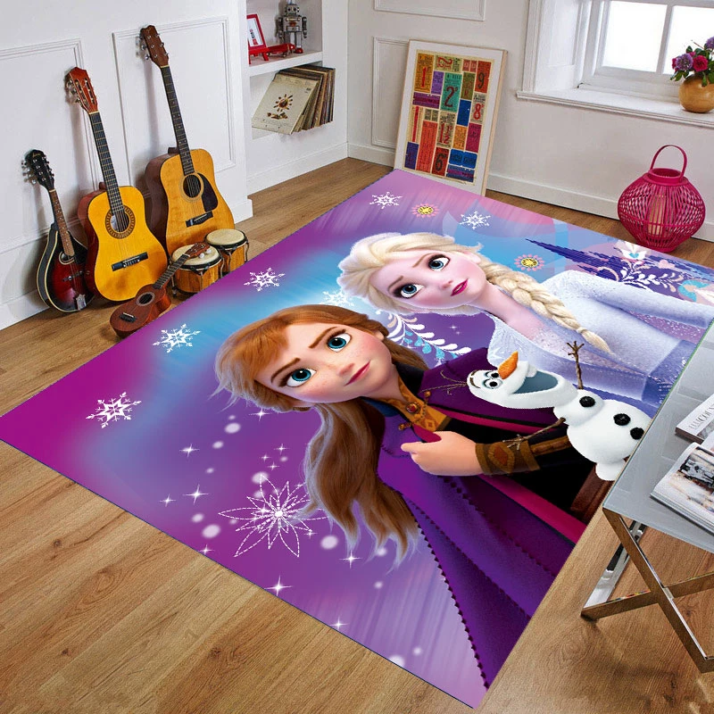 Tapete de Frozen para puerta de niños, tapete de dibujos animados de Anna y Elsa, alfombras bonitas para cocina, dormitorio, alfombras decorativas para escaleras, artesanías para decoración del hogar