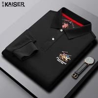 new mens 2021 autumn solid color embroidery new long sleeved t shirt everyday casual fashion business mens polo shirt tenis