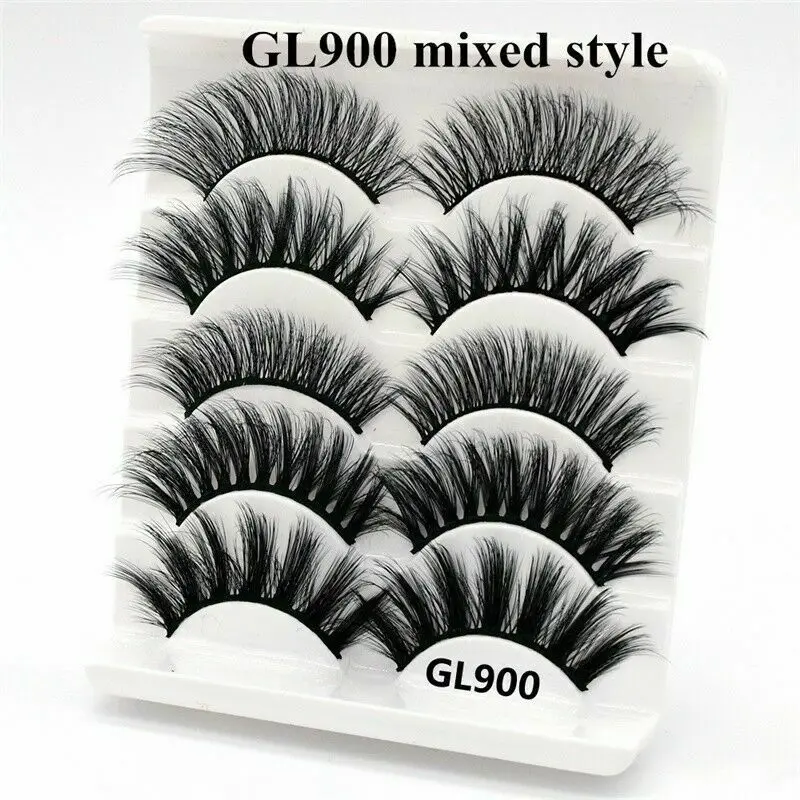 5 пар Накладные ресницы из норки для наращивания макияжа натуральные пушистые