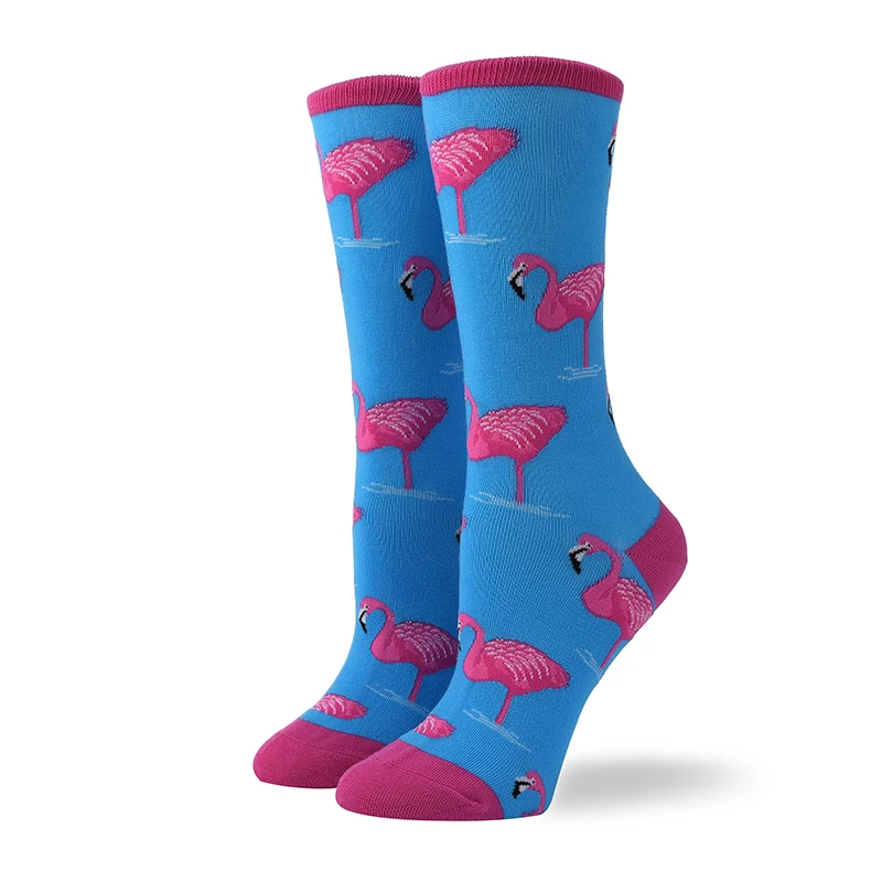 Высокие носки meia medias de mujer длинные calcetines divertido с животным принтом moda зима осень happy sheer Новинка Хлопок Женские - Цвет: 1