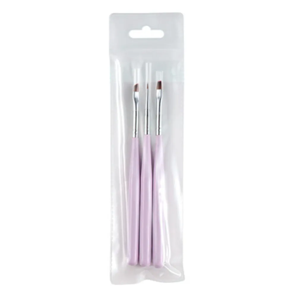 

3Pcs/pack Purple Acrylic Pen Kit Dotting Design Varnishes Manicure Tools Nail Art UV Gel Polish Painting Drawing Liner Brush