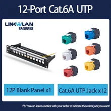 10 inch 12-Port Modular Patch Panel 12port Blank Patch Panel Included 12pcs of Keystone Jacks or Keystone Adapters