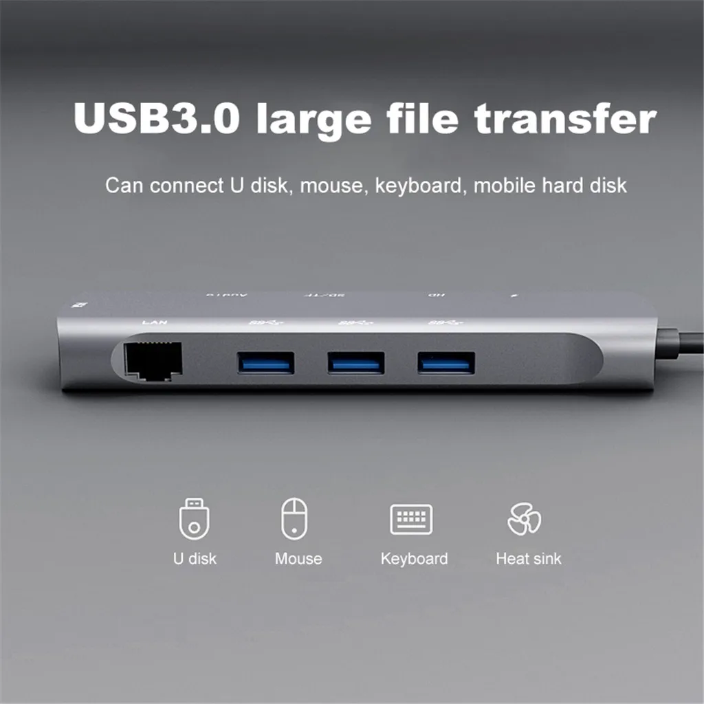 Многофункциональная док-станция 10 в 1 с разъемами типа C и HDMI USB3.0 хаб PD быстрая