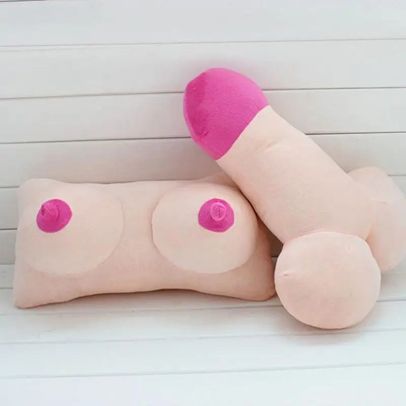 Плюшевая подушка большая женская грудь игрушка пенис член Подушка пара Забавный