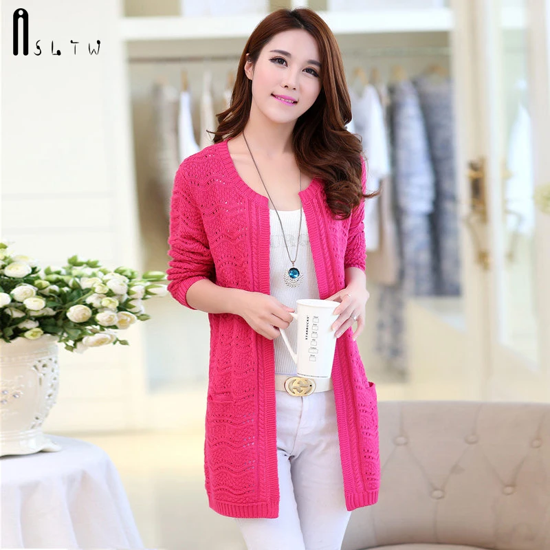 ASLTW Female Cardigan Sweaters Spring And Autumn Long Sleeve Hollow Knitwear Coat Sweater For Women |