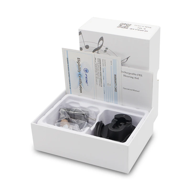 S 102 слуховой аппарат Перезаряжаемые ITE ухо слуховые аппараты для пожилых людей