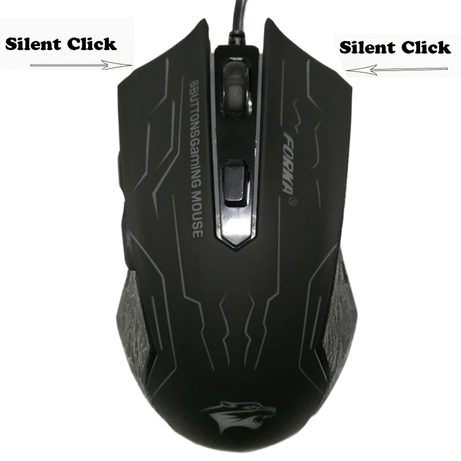 Forka Silence Click Wired Gaming Mouse 3200DPI 6 Buttons Mute Optical Mouse Mice for PC Computer Laptop for Pro Gamer Mouse images - 6