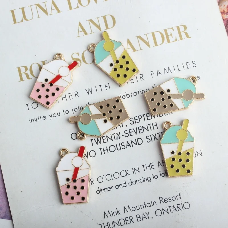 10 шт./лот Новое поступление эмалевые подвески в форме чайного пузыря для еды и