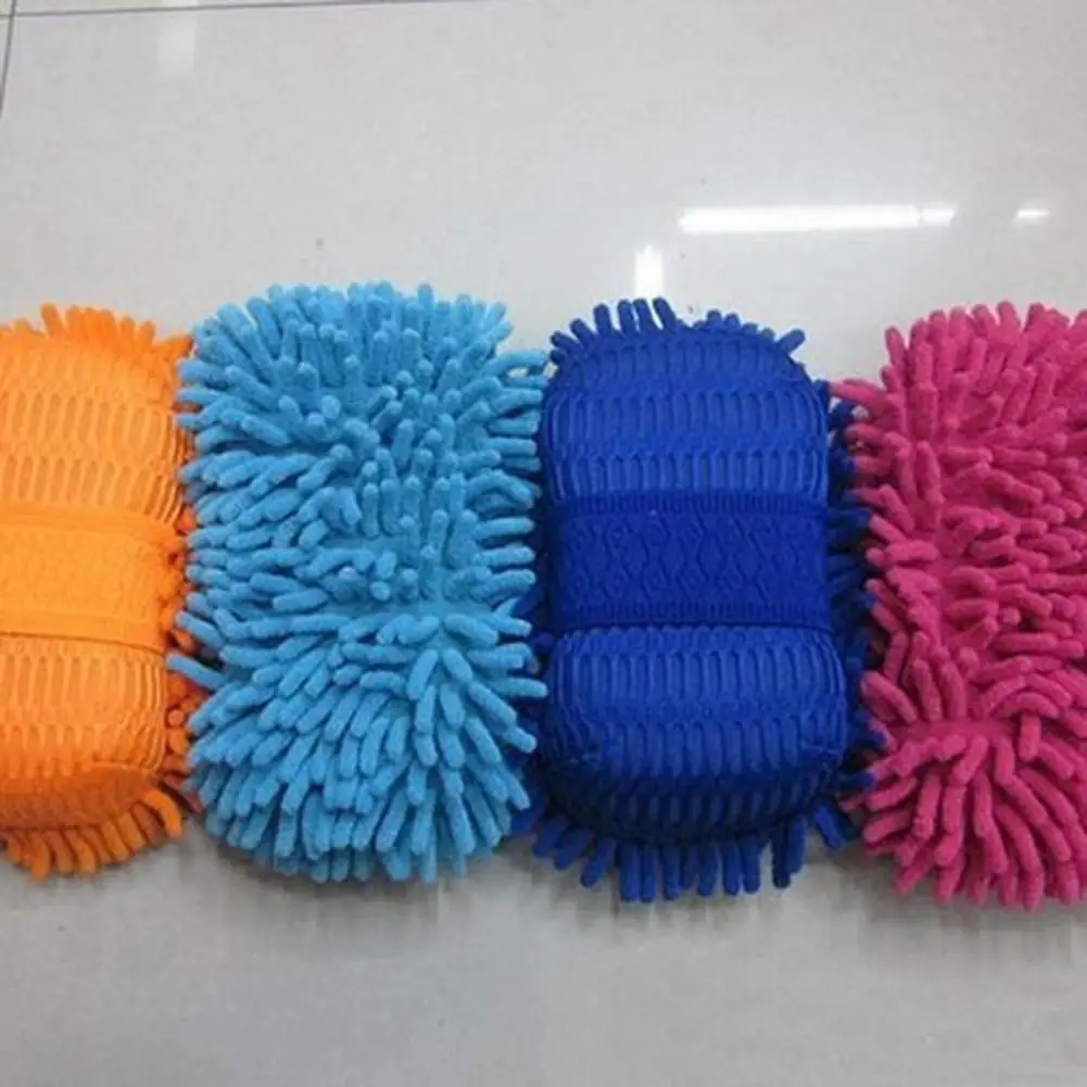 

Car Washing Sponge Auto Soft Chenille Sponge Hand Gloves Fleece Car Cleaning Washing Brush Soft Water Absorbent Durable