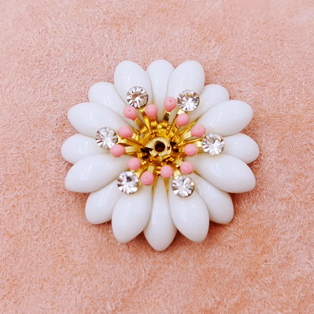 

5 шт. новый цветок капельного масла с латунной кнопкой Стразы, декоративная плоская задняя сторона для одежды, «сделай сам», Швейные сумки, ю...