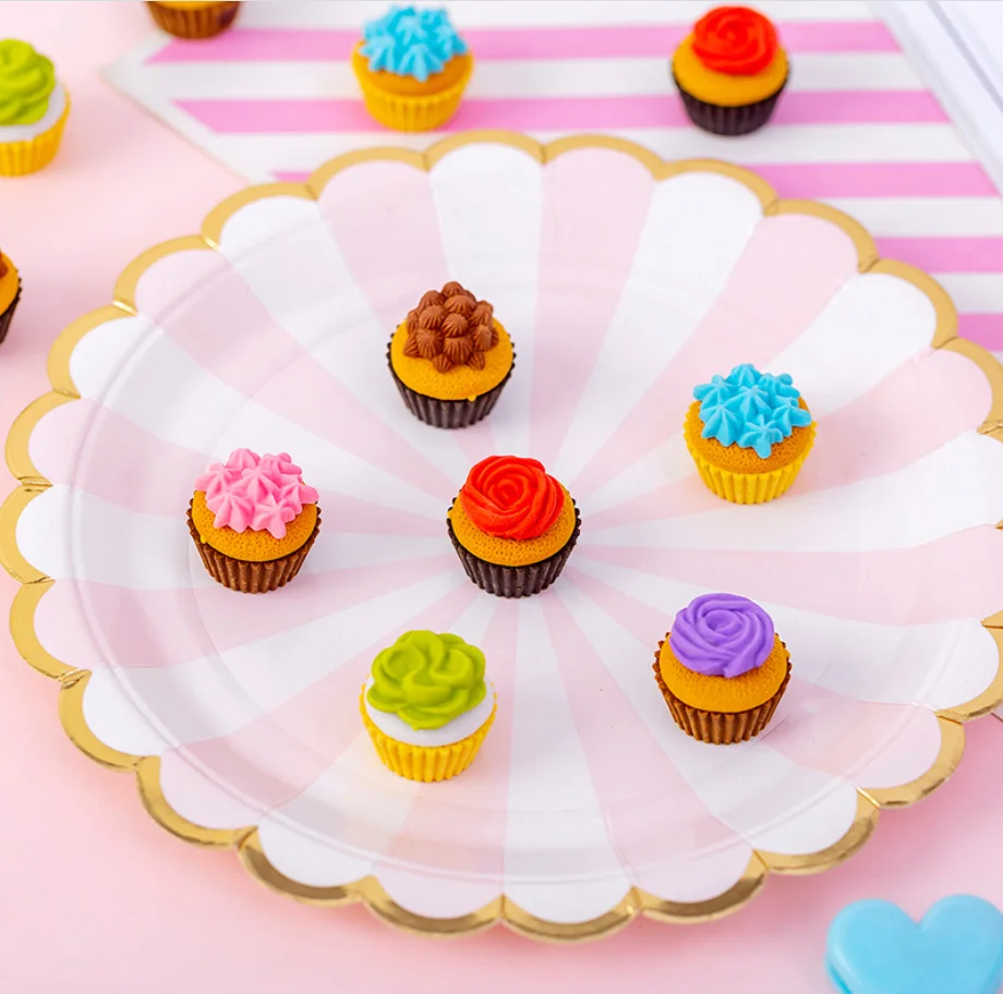 Милые печенья кремовые чашки ручки для торта ластик kawaii Ластики карандаши детей