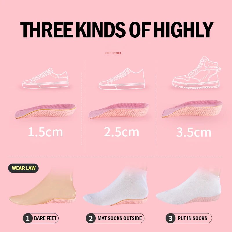 BANGNI Popcorn Heightening Insoles Sole Arch Support Shoes Semi Pad Heel Half Non-Slip High Elasticity ETPU for Feet Men Women