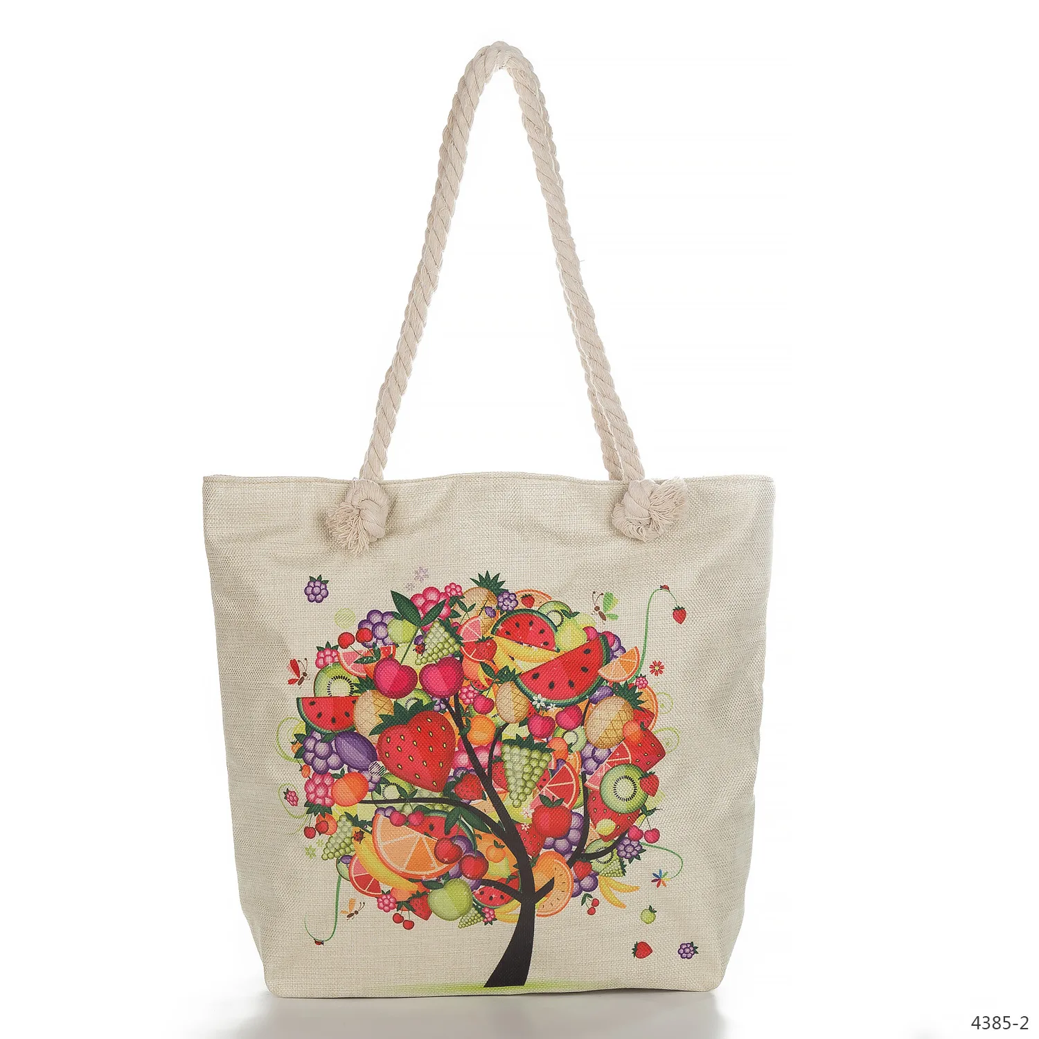 

Tote Shopping Bag Women's Handbags Pineapple Fruit Rope Linen Prints Travel Bag Large Capacity Canvas Shopping Bag