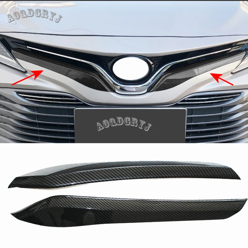 

Подходит для Toyota Camry 2018 L LE XLE углеродное волокно ABS Хромированная передняя крышка капота отделка Аксессуары для стайлинга автомобиля 2 шт.