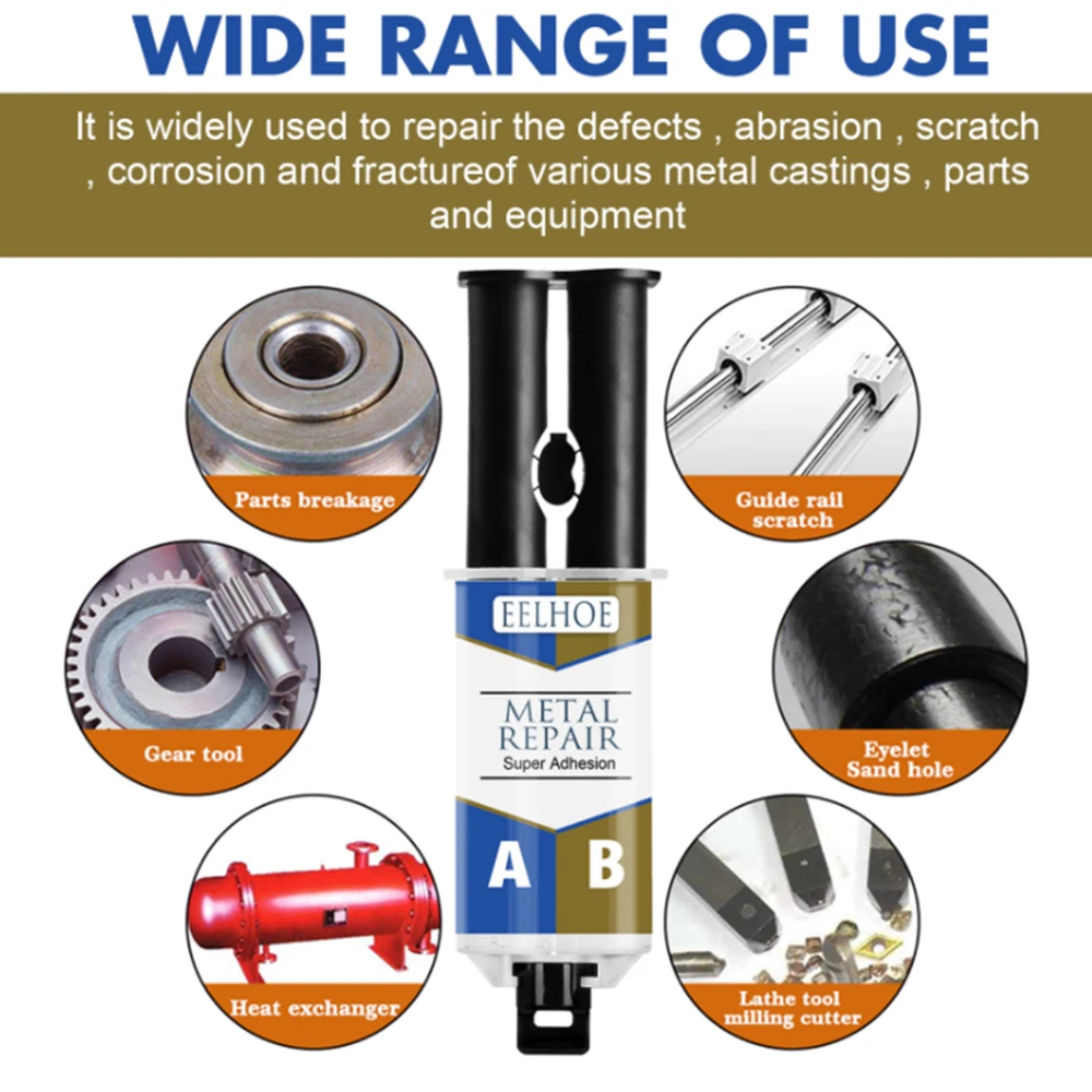 

50ml Casting Repair Glue Quick-drying Metal Agent Sticking Cast Iron Tank Radiator Crack Glass High Strength Repair Glue