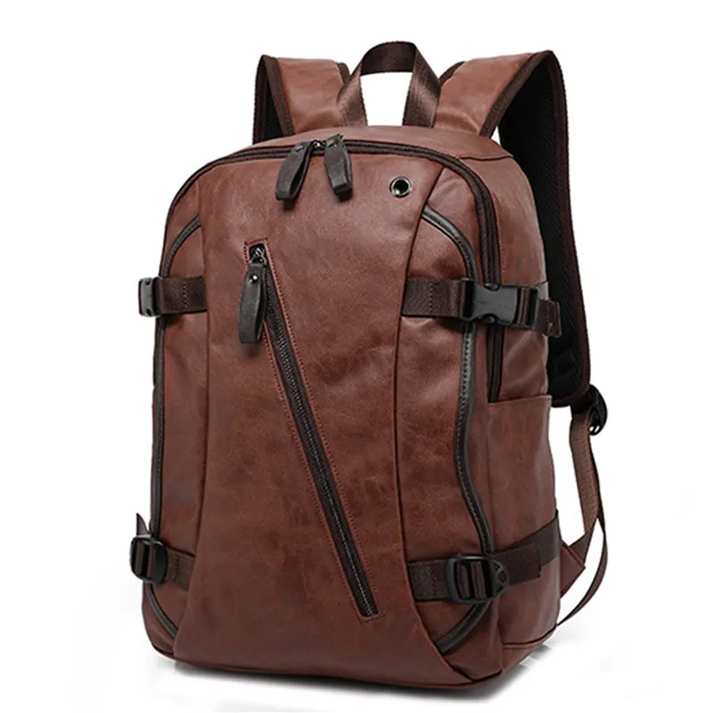 

Men PU Leather Anti Theft Backpack Men's Casual Backpack & Travel Bags Western College Bookbag Laptop Computer Bag Mochilas
