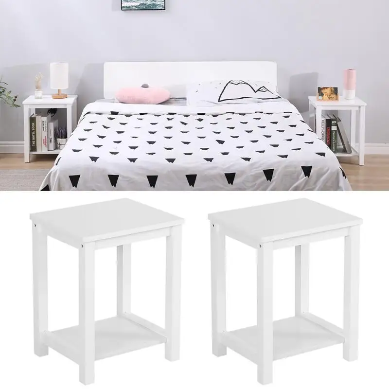 

2pcs Bedside Table Modern Nightstand Coffee Table Cabinet With Storage Compartments Bedroom Home Furniture Drawer