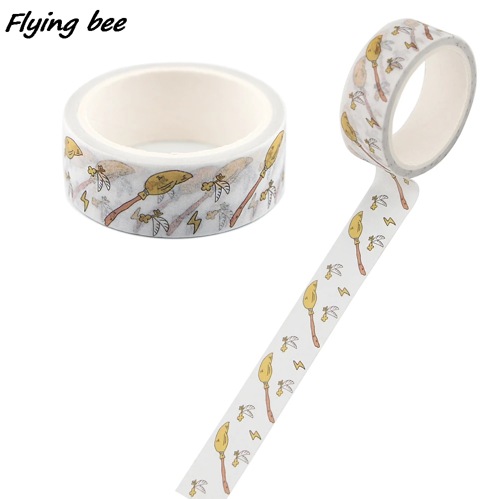 

Модная Бумажная Васи-лента Flyingbee 15 мм x 5 м, декоративная клейкая лента «сделай сам», канцелярские принадлежности, крутая Маскировочная фотоб...