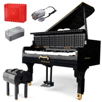 in stock xqgq01 with motor moc app control electric playable grand piano bluetooth speaker toy building blocks brick kid gift