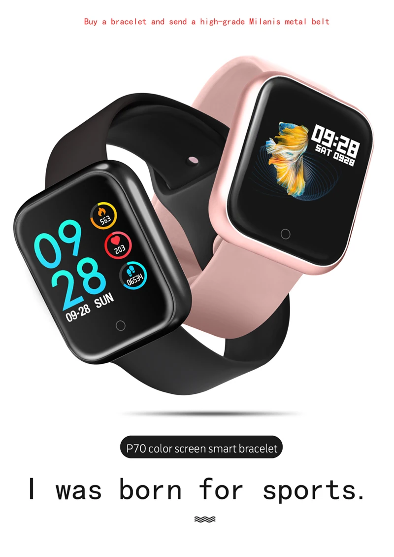 P70 P68 Смарт часы кровяное давление монитор сердечного ритма IP68 фитнес-браслет часы для женщин мужчин Smartwatch для IOS Android