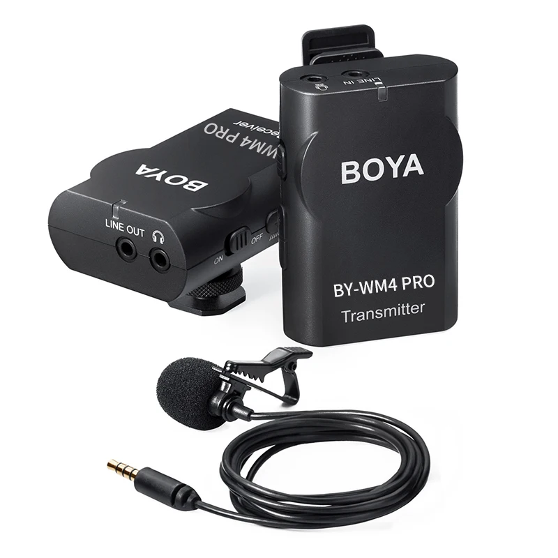 BOYA BY-WM4 Mark II/Pro беспроводной микрофон системы петличный нагрудный микрофон для Canon Nikon sony DSLR видеокамеры рекордер для iPhone 6