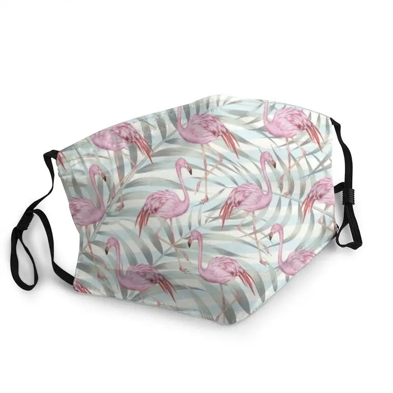 

Flamingo Palms Leaves Reusable Adult Mouth Face Mask Animal Anti Dust Protection Cover Respirator Mouth-Muffle