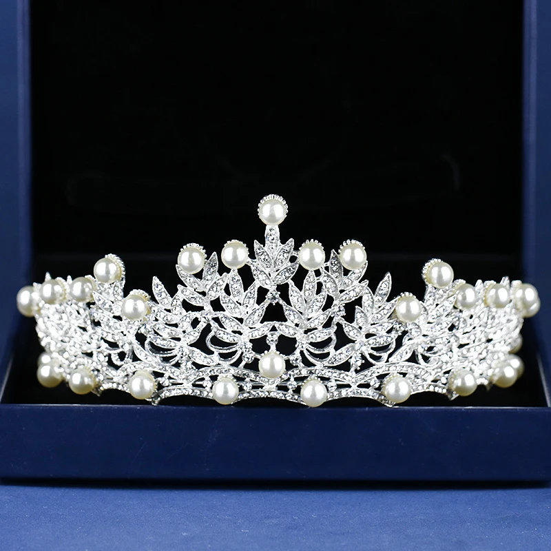 AiliBride Роскошная тиара с искусственным жемчугом серебряного цвета Корона для