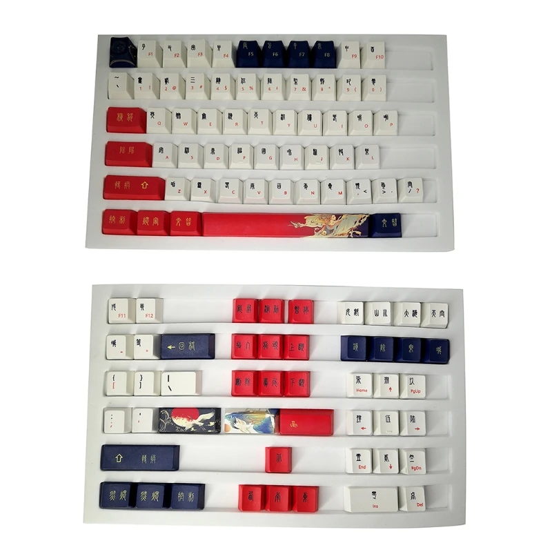 

108Keys / Set Cherry Profile Key Cap PBT Dye Sub Keycap For MX Switch Mechanical Keyboard Flying Crane Theme Keycaps