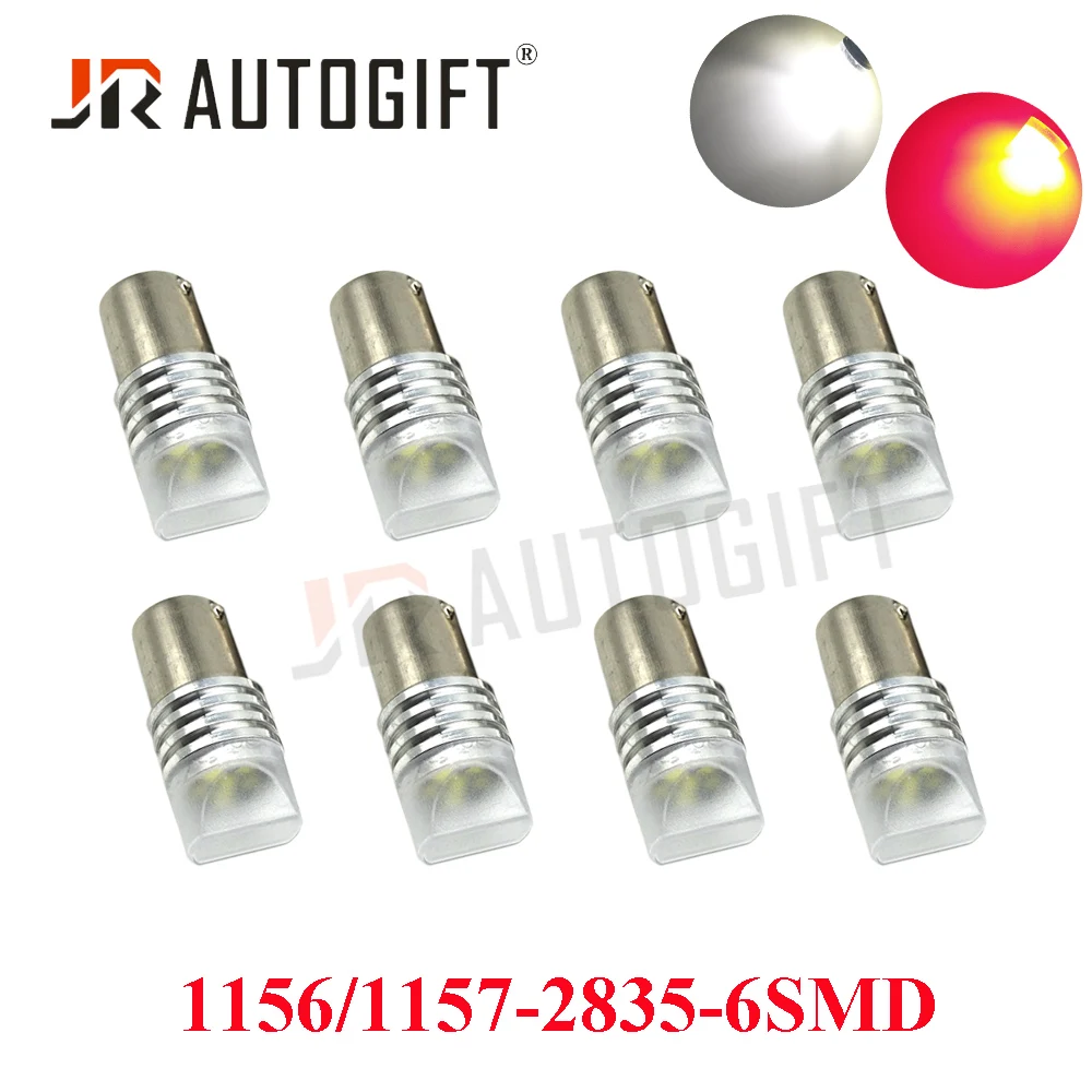 

2PCS High Quality BA15S LED 1156 2835 6SMD 1157 LED Bulbs Car Auto Reverse Tail Turn Signal Parking Lights White Red lamp 12V