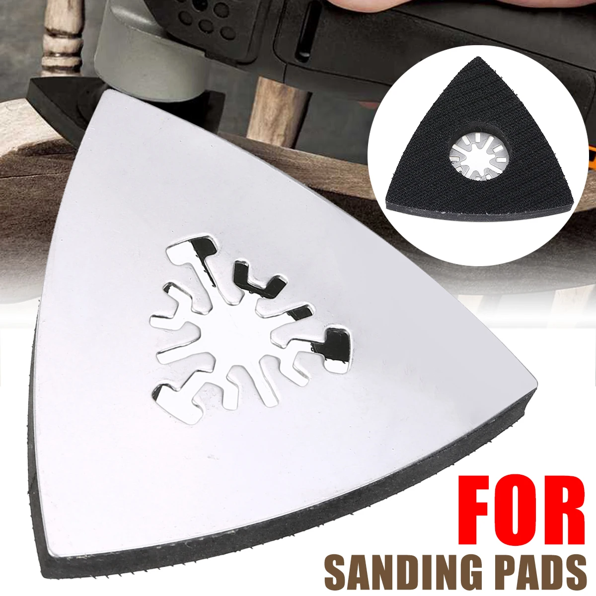 

1Pcs 3 inch 80mm Triangular Polishing Sanding Pad Hook & Loop Back Sanding Disc Oscillating Multi Tool For Detail Sanding