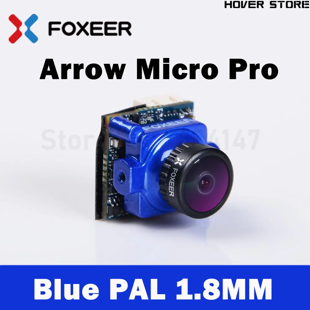 Высококачественный Foxeer Arrow Mini/standard/Micro Pro PAL FPV камера 1,8/2,1 мм с OSD черный/синий/красный для FPV RC Дрон - Цвет: Micro Blue 1.8