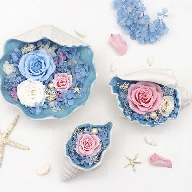 

Valentine's Day Women's Day Mother's Gift Conch Decoration Preserved Flower Box Gift Box