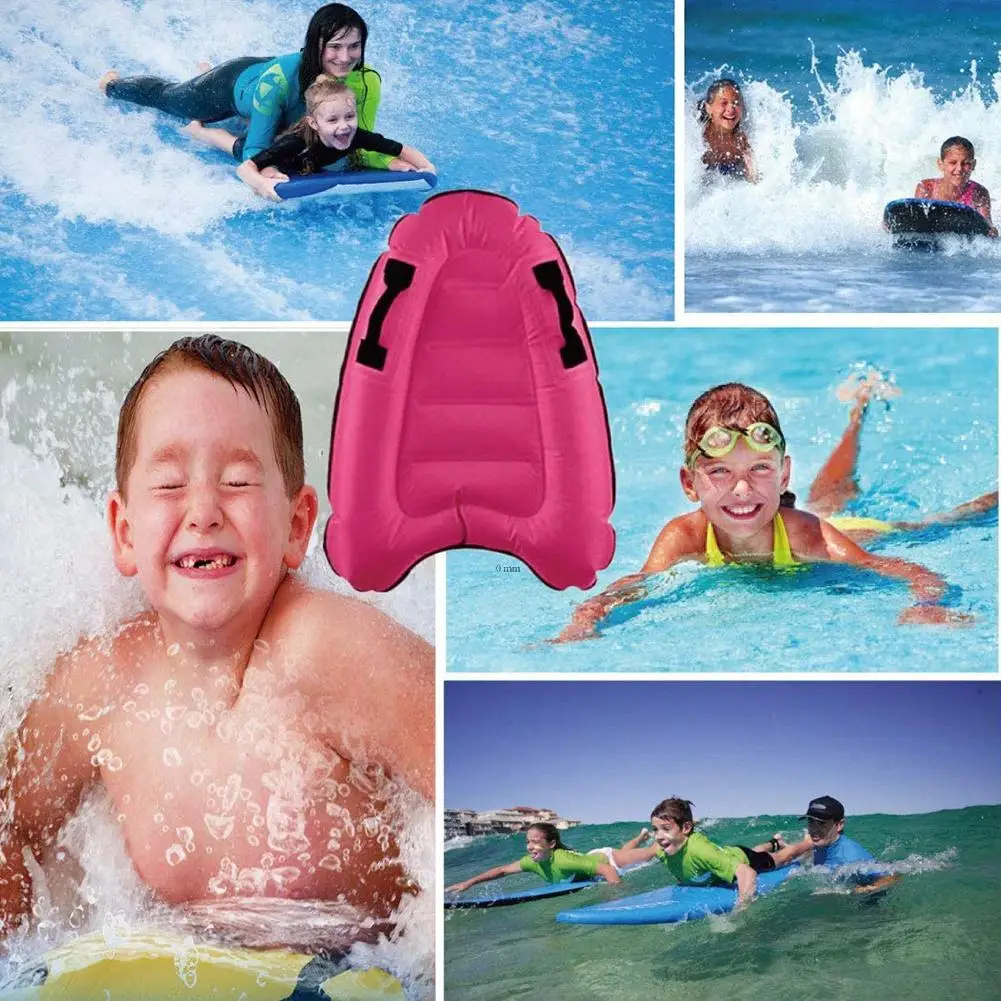 

Outdoor Inflatable Surfboard Solid Color Buoy Kickboard Kids Safe Sea Surfing Board