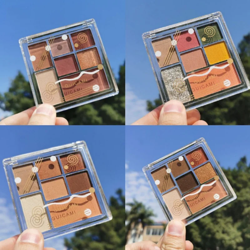 7 Цвет блестящие матовые тени для век Палитра теней красивого макияжа глаз макияж