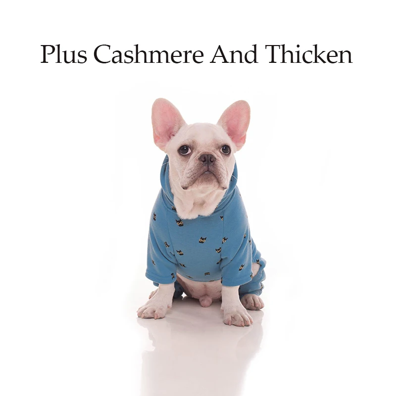 Осенне зимняя одежда для собак толстовка с капюшоном бархатный Плотный