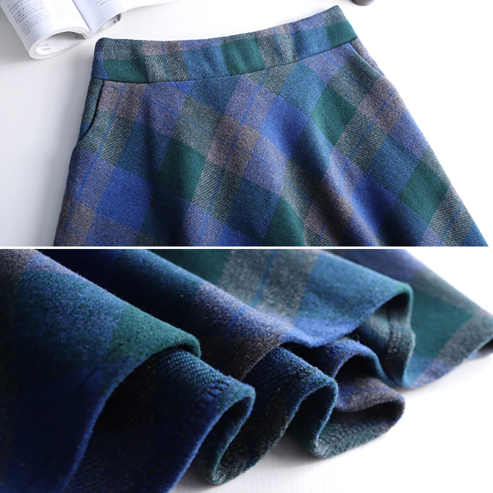 Женские шерстяные юбки с высокой талией зима 2019 модная шерстяная длинная